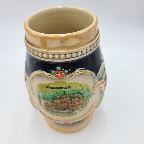 Vtg King Werk Beer Stein Mug Hand Painted Drink Beer Go to Heaven German Lot 2 - Picture 8 of 11